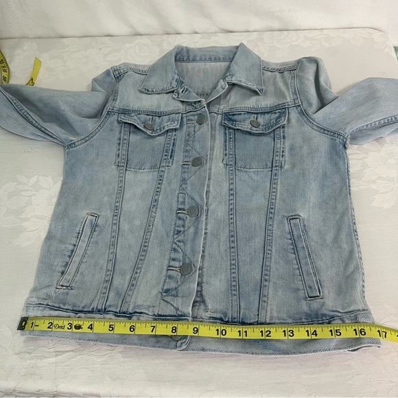 GAP DISTRESSED ICON DENIM JEAN JACKET SIZE SMALL - Picture 12 of 15